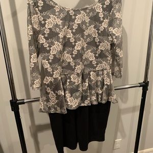 Peplum dress lace on top